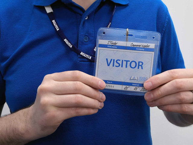 Visitor ID Badge. Visitor Book. 