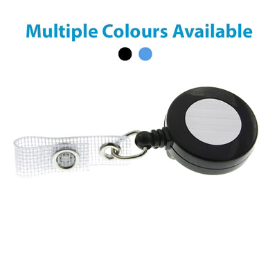 Badge Reel with attached Clip and Silver Disc Center (per Pack of 5