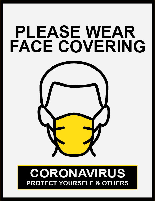 Please Wear a Face Covering Polystyrene Sign | 12" x 18 ...