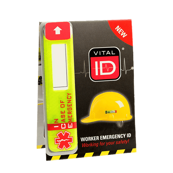 Hard Hat ICE ID Tag with Data Window (per Pack of 100 | $5.43 ea.)