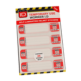 Temporary Hard Hat ICE ID Tag (20 Packs of 25 per Labels)